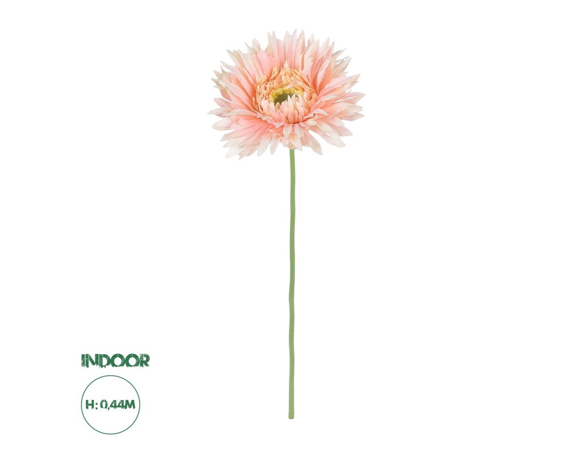 GloboStar® Artificial Garden PINK GERBERA  BRANCH 21205 Τεχνητό Διακοσμητικό Κλαδί Ζέρμπερας Ροζ Y44cm