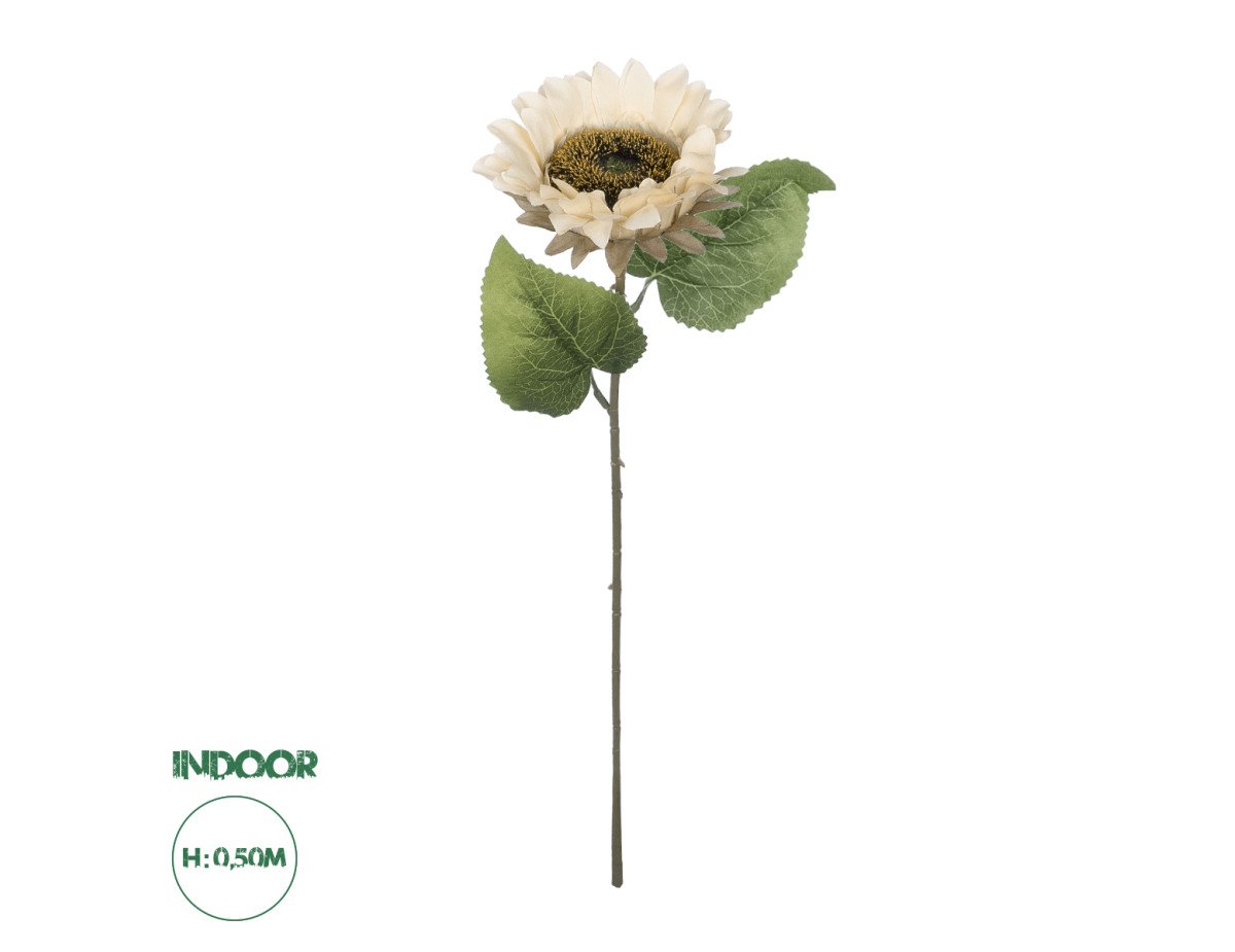 GloboStar® Artificial Garden PINK SUNFLOWER  BRANCH 21211 Τεχνητό Διακοσμητικό Κλαδί Ηλιοτρόπιο Ροζ Y50cm