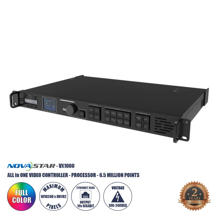 GLOBOSTAR® VX1000 41016 Novastar VX1000 All in One Processor & Video Controller 4K για Οθόνες LED Video Wall 6.5 million pixel Max W10240px/Max H8192px - Input Signal W3840 x H1080@60Hz - 10 Gigabit Ethernet Output Port - AC 220-240V IP20 - Μ48.3 x Π3 GLOBOSTAR® VX1000 41016 Novastar VX1000 All in One Processor & Video Controller 4K για Οθόνες LED Video Wall 6.5 million pixel Max W10240px/Max H8192px - Input Signal W3840 x H1080@60Hz - 10 Gigabit Ethernet Output Port - AC 220-240V IP20 - Μ48.3 x Π3