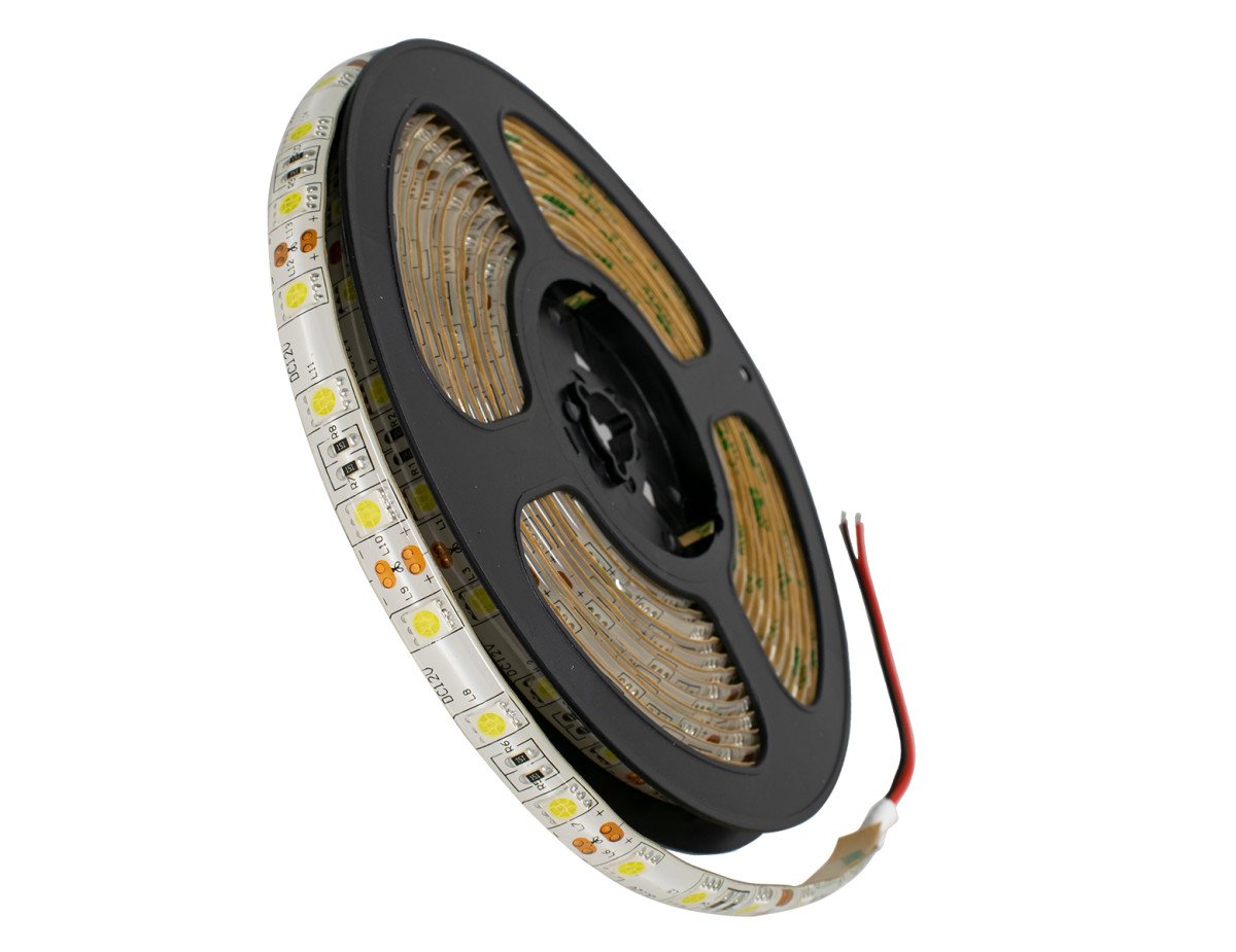 GloboStar® 70120 Ταινία LED SMD 5050 5m 14.4W/m 60LED/m 1584 lm/m 120° DC 12V Αδιάβροχη IP65 Ψυχρό Λευκό 6000K - 5 Χρόνια Εγγύηση