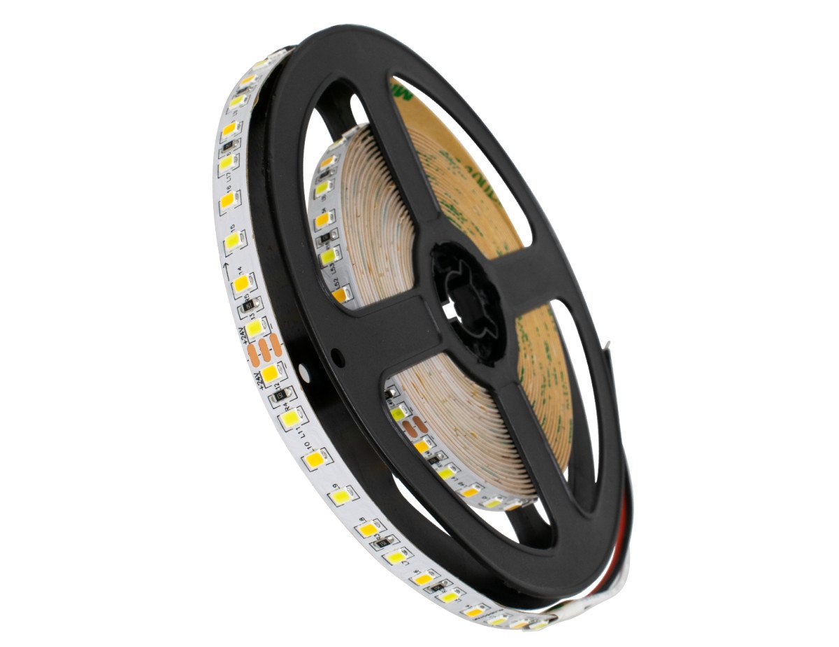 GloboStar® 70260 Ταινία LED SMD 2835 CCT 3in1 5m 12W/m 120LED/m 120° DC 24V IP20 1440lm/m Ψυχρό Λευκό 6000K & 1400lm/m Φυσικό Λευκό 4500K & 1360lm/m Θερμό Λευκό 3000K