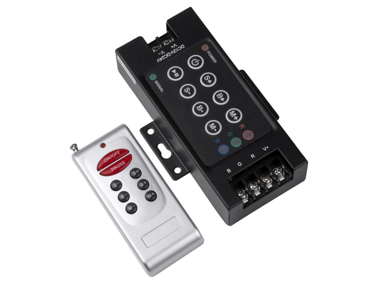 GloboStar® 73405 Ασύρματος LED RGB Controller με Χειριστήριο RF 12v (360w) - 24v (720w) DC