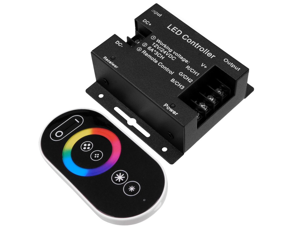 GloboStar® 73406 Ασύρματος LED RGB Controller με Χειριστήριο Αφής 2.4G RF 12v (216w) - 24v (432w) DC