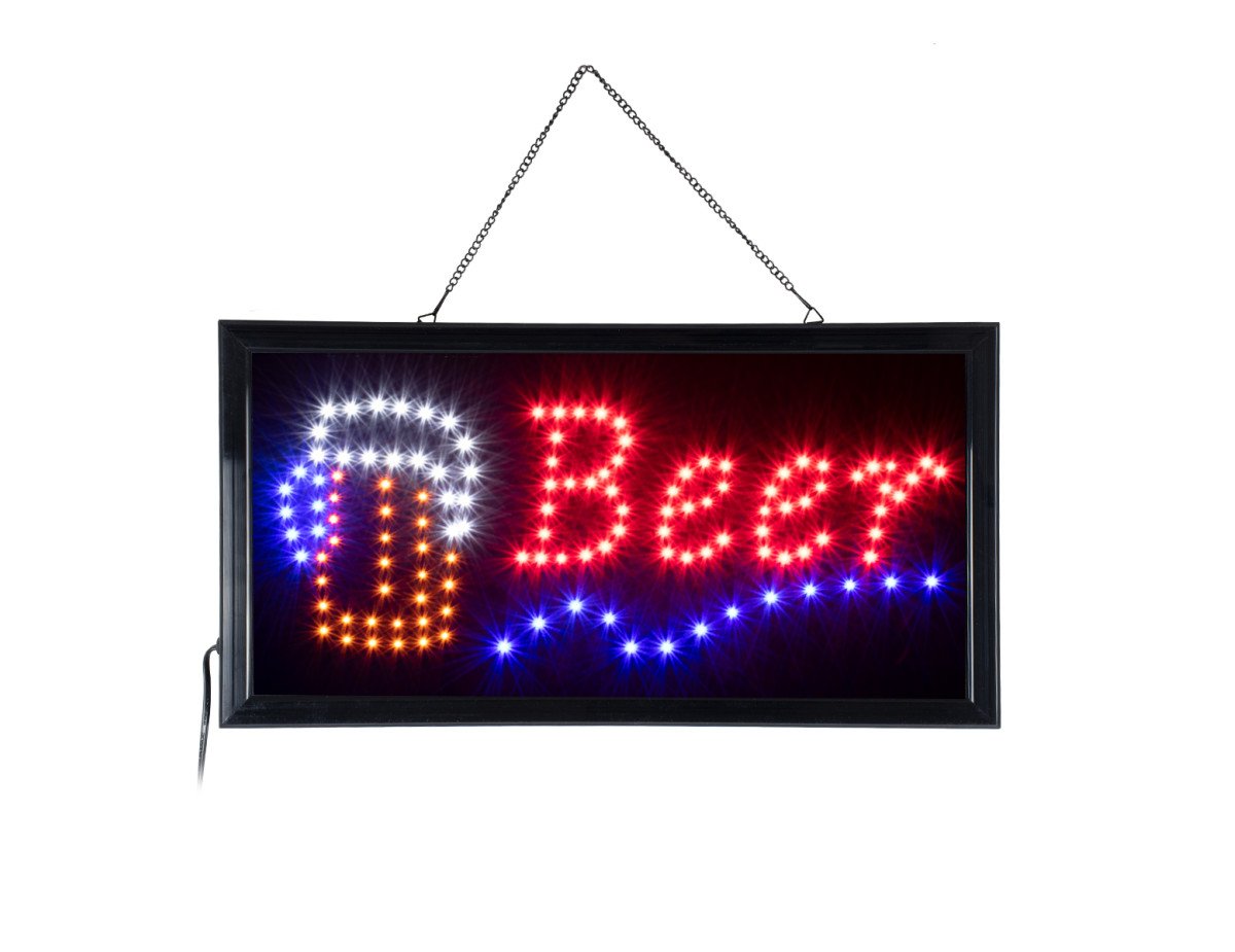 GloboStar® 75688 Φωτιστικό Ταμπέλα Φωτεινή Επιγραφή LED Σήμανσης BEER 3W AC 230V με Διακόπτη On/Off Κόκκινο - Μπλε - Πορτοκαλί