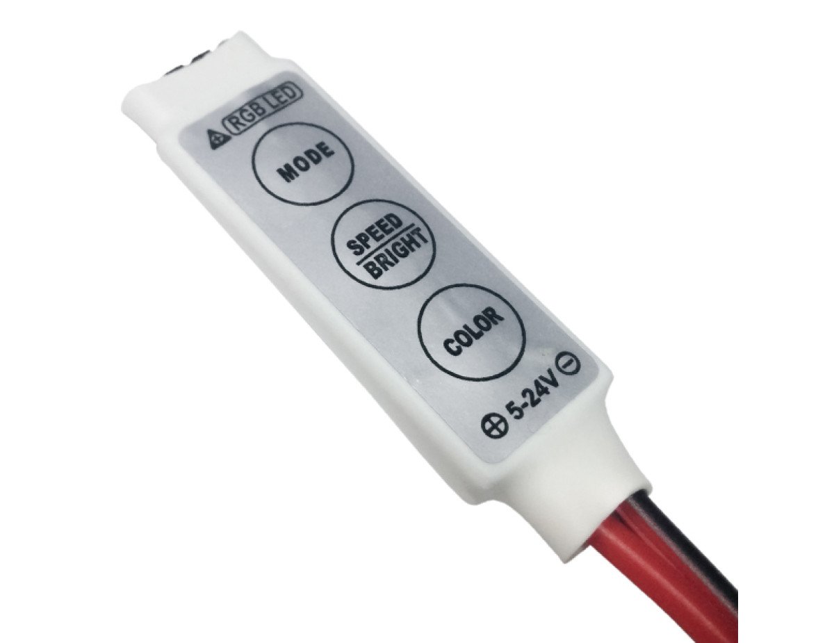 LED RGB Controller με Καλώδιο 5v (30w) - 12v (72w) - 24v (144w) DC GloboStar 77412