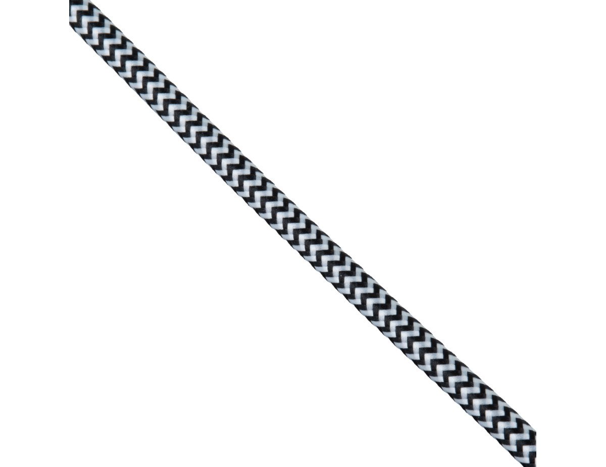GloboStar® 77613 Στρογγυλό Υφασμάτινο Καλώδιο 1m 2 x 0.75mm² Dublo Άσπρο Μαύρο