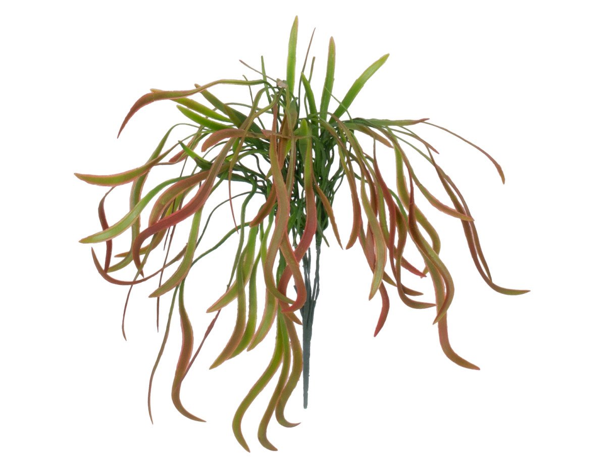 GloboStar® SPLEENWORTH BIG 78280 Τεχνητό Φυτό Ασπλήνιο Μεγάλο - Μπουκέτο Διακοσμητικών Φυτών - Κλαδιών με Φύλλωμα Πράσινο - Κόκκινο Υ50cm