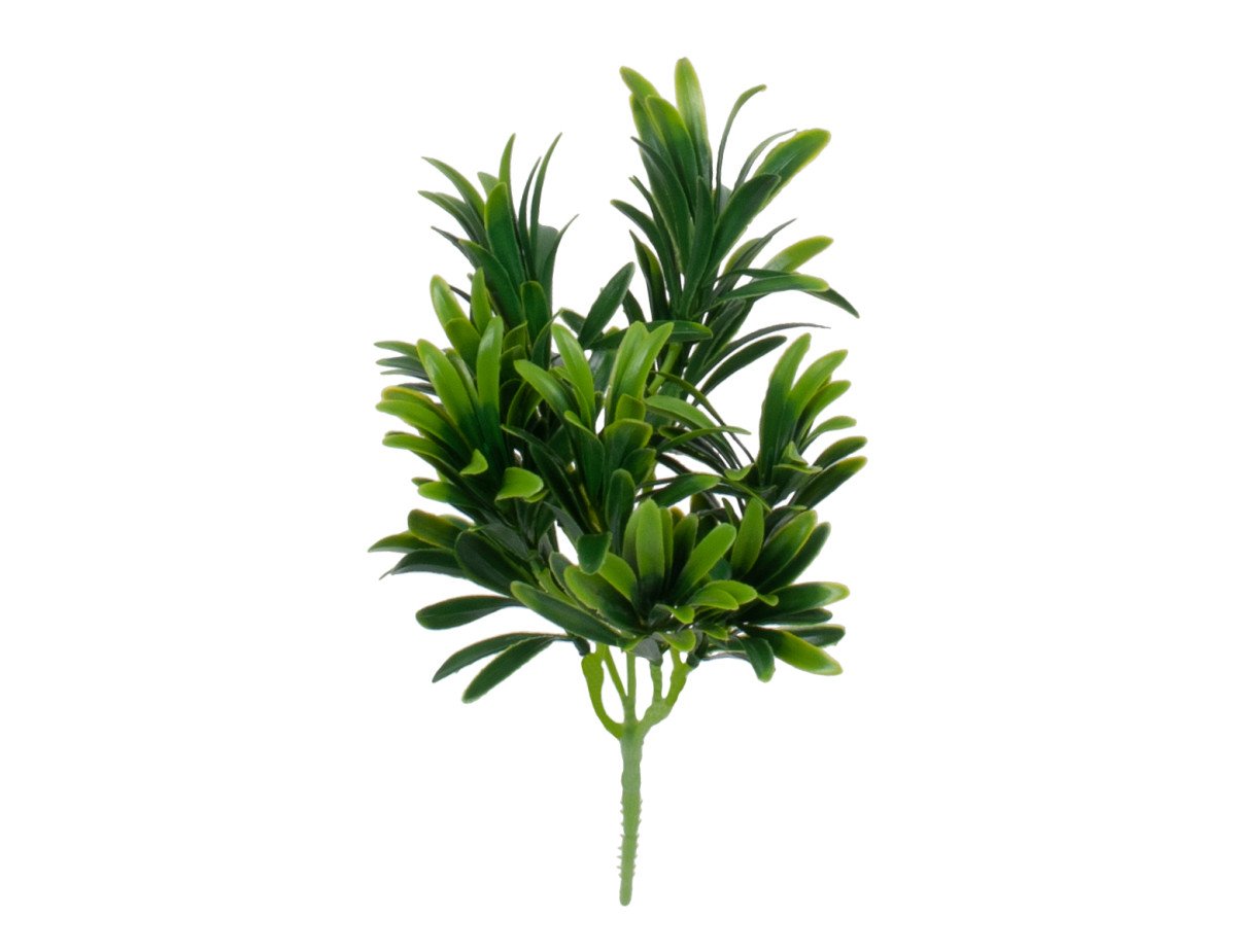 GloboStar® JAPANESE MAKI 78281 Τεχνητό Φυτό Ποδόκαρπος - Μπουκέτο Διακοσμητικών Φυτών - Κλαδιών με Φύλλωμα Πράσινο Υ30cm