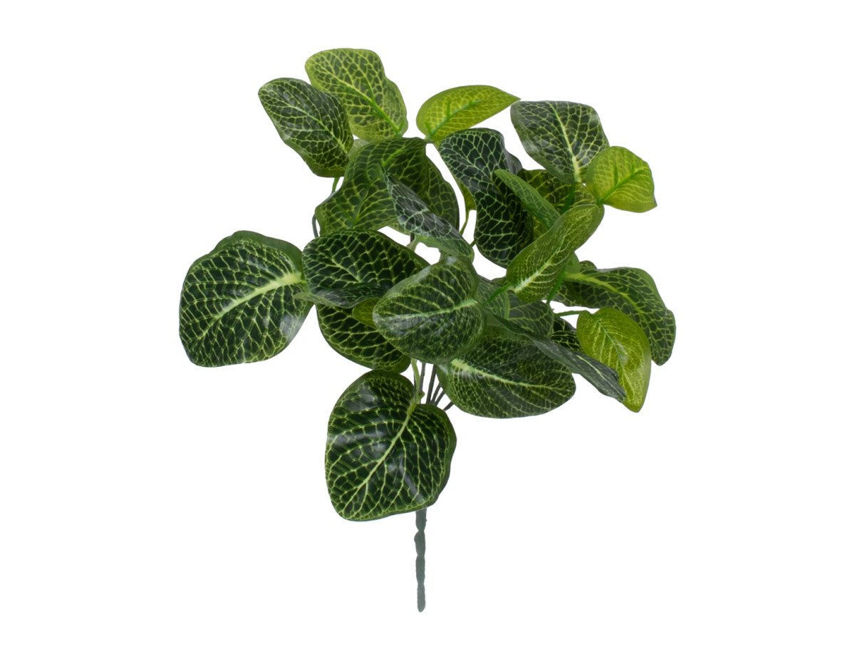 GloboStar® NERVE PLANT 78300 Τεχνητό Φυτό Φιτόνια - Μπουκέτο Διακοσμητικών Φυτών - Κλαδιών με Φύλλωμα Πράσινο Υ32cm