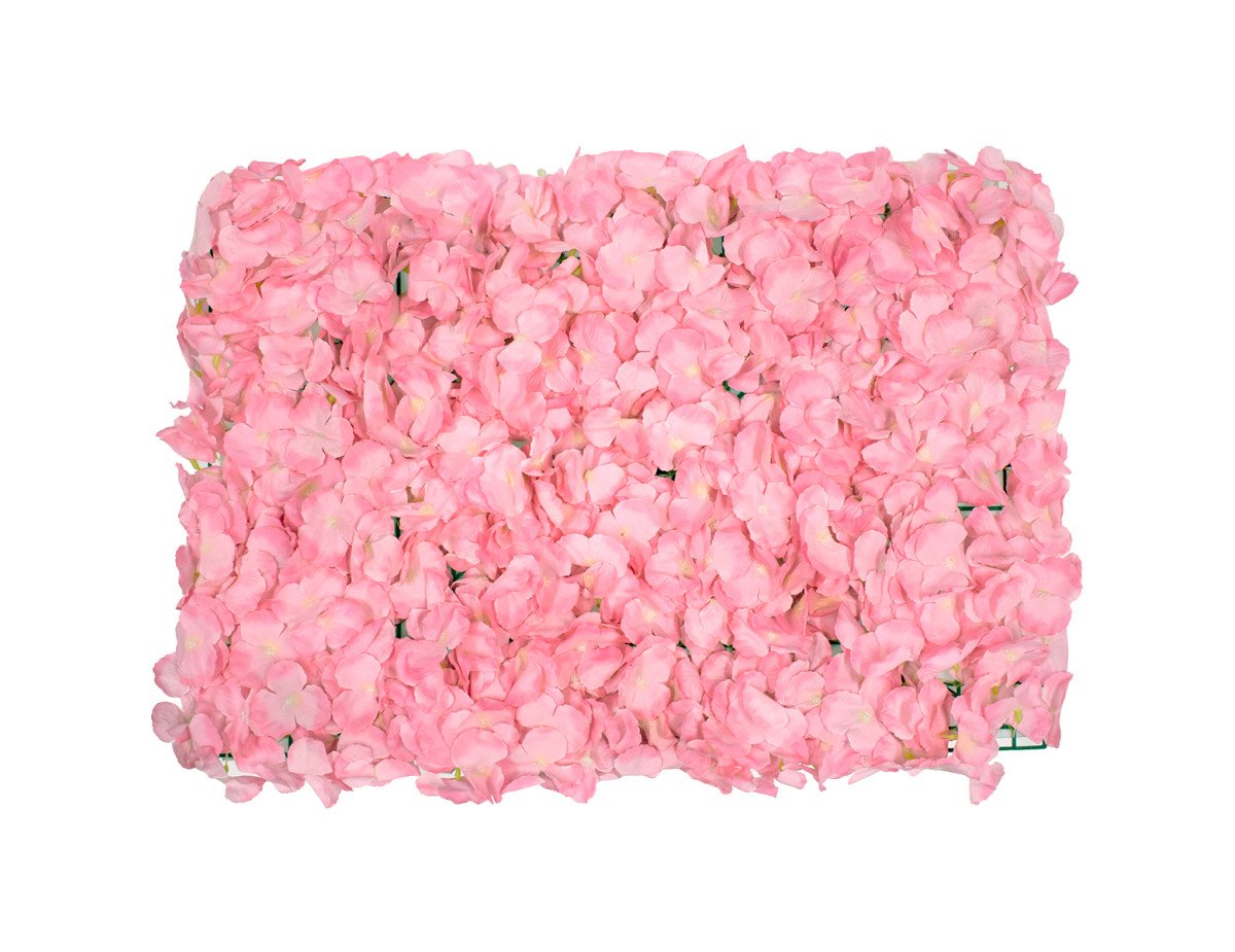 GloboStar® 78313 Συνθετικό Πάνελ Λουλουδιών - Κάθετος Κήπος Άγρια Ορτανσία Ροζ Μ60 x Υ40 x Π5cm