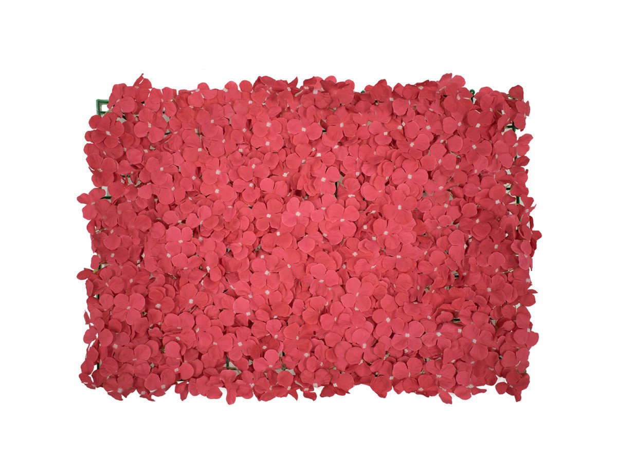 GloboStar® 78330 Συνθετικό Πάνελ Λουλουδιών - Κάθετος Κήπος Ορτανσία Σκούρο Ροζ Μ60 x Υ40 x Π5cm