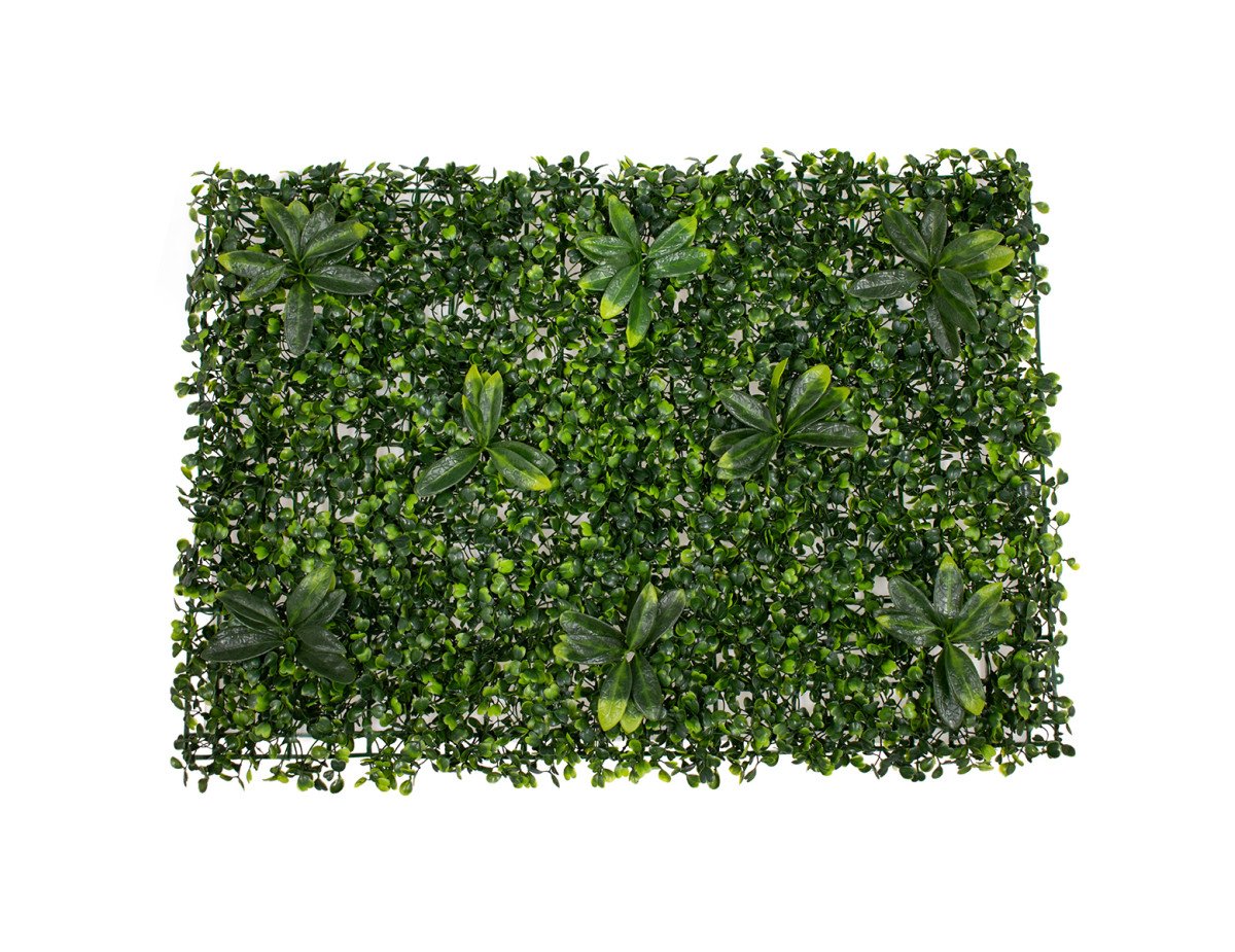 GloboStar® 78410 Artificial - Συνθετικό Τεχνητό Διακοσμητικό Πάνελ Φυλλωσιάς - Κάθετος Κήπος Πυξάρι - Ιαπωνική Δάφνη Πράσινο Μ60 x Υ40 x Π7cm