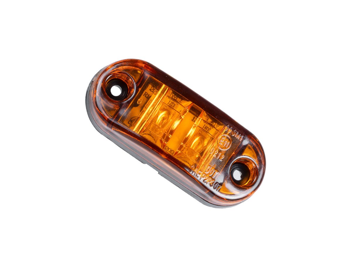 GloboStar® 79908 Πλευρικά Φώτα Όγκου Φορτηγών LED 2xSMD2835 DC 10-30V 2W 134lm IP66 Πορτοκαλί - Μ6.5 x W3 x H1.8cm