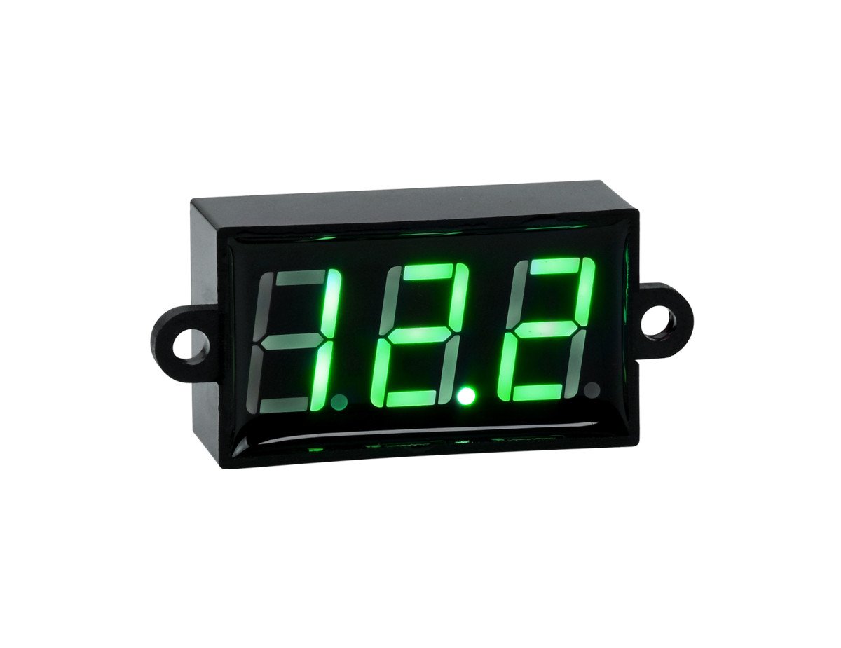 GloboStar® 79986 Όργανο Μέτρησης Τάσης Βολτόμετρο με Οθόνη LED Display DC 3.5 έως 30V Πράσινο Μ5.5 x Π1.5 x Υ2.5cm