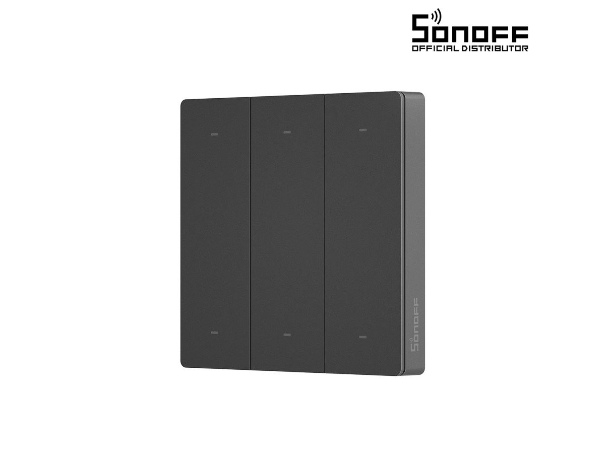 GloboStar® 80093 SONOFF R5-3C Free Wiring eWeLink Remote Switchman Smart Wall Stick-On Switch WiFi With 2 x Battery 3V 2032 3 Way