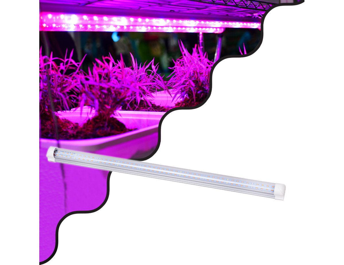 GloboStar® 85961 Linear Grow Light Full Spectrum LED Γραμμικό Φωτιστικό Ανάπτυξης Φυτών Θερμοκηπίου 60cm SMD 2835 40W 160° AC230V IP54 Εσωτερικού Χώρου για Κάλυψη Επιφάνειας 0.6m x 0.6m Πλήρους Φάσματος Φωτισμού