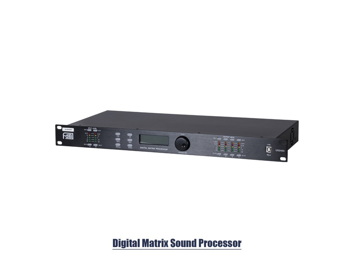 GloboStar® FDB US2403 98020 Audio Processor - Επαγγελματικός Επεξεργαστής Ήχου 2in & 4out - 32-bit DSP SHARC Processor - Frequency Response 20Hz-20Khz DR115DBu - AC 220V/50-60Hz - IP20 - Μαύρο - Μ48.2 x Π20.5 x Υ4.4cm