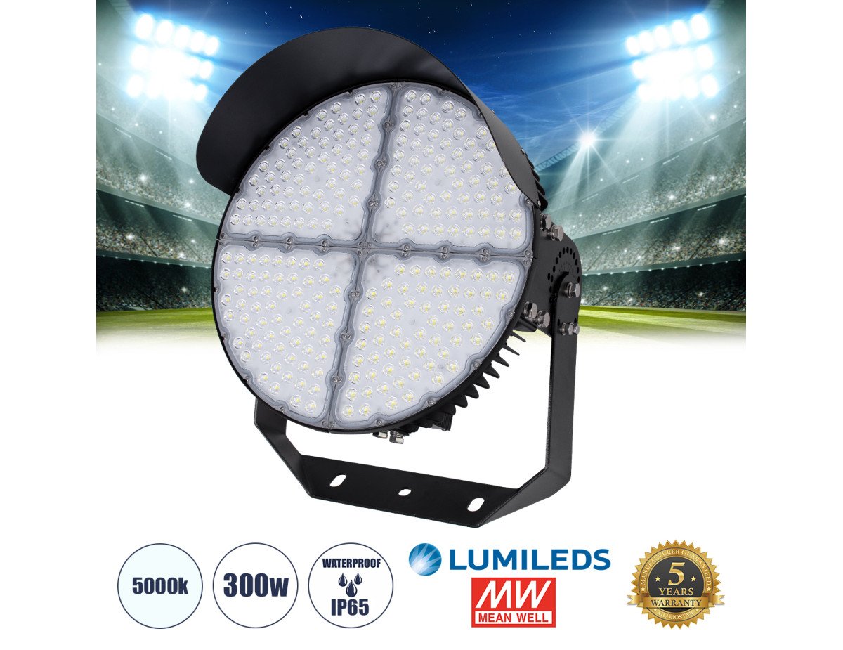 GloboStar® CYCLOP 90106 LED Προβολέας Γηπέδου 300W 48000LM 60° AC 100-277V IP65 - Ψυχρό Λευκό 5000K - MeanWell Driver & LumiLEDs Chip - 5 Years Warranty