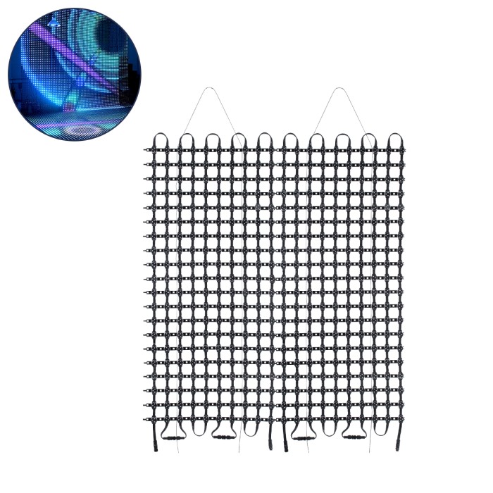 GloboStar® 90143 Digital Pixel Addressable Facade Soft Net Panel - Ψηφιακό Εύκαμπτο Δίχτυ Πάνελ Πρόσοψης Κτιρίων LED SMD 3535 300W/m2 400LED/m2 400PIXEL/m2 SPI/TTL Protocol IC UCS512B 18000lm/m2 120° DC 12V IP67 RGB - Μαύρο Σώμα - Μ100 x Π100 x Υ1.7cm GloboStar® 90143 Digital Pixel Addressable Facade Soft Net Panel - Ψηφιακό Εύκαμπτο Δίχτυ Πάνελ Πρόσοψης Κτιρίων LED SMD 3535 300W/m2 400LED/m2 400PIXEL/m2 SPI/TTL Protocol IC UCS512B 18000lm/m2 120° DC 12V IP67 RGB - Μαύρο Σώμα - Μ100 x Π100 x Υ1.7cm