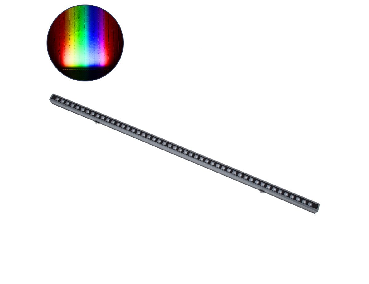 GloboStar® DIGI-BAR 90212 Ψηφιακή Μπάρα Φωτισμού Wall Washer Digital Pixel Facade Tuber Bar LED 12W 720lm 45° DC 24V Αδιάβροχο IP65 L100 x W3.5 x H3.2cm RGB DMX512 - Γκρι Ανθρακί με Pixel Lens Φακούς - 3 Years Warranty