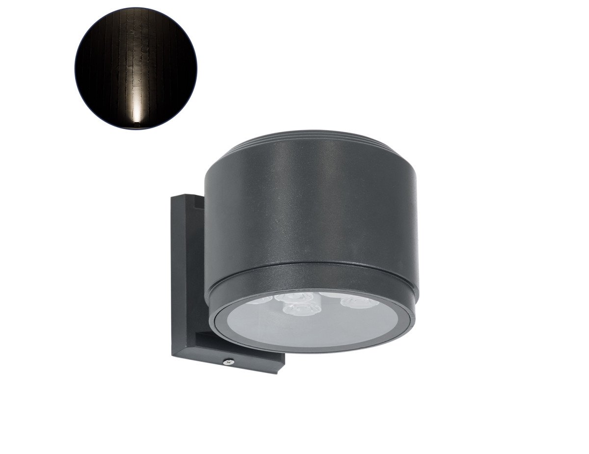 GloboStar® WALLLIGHT-GONA 90484 Φωτιστικό Τοίχου - Απλίκα LED 24W 2280lm 5° DC 24V Αδιάβροχο IP67 Μ13 x Π16.5 x Υ5cm Φυσικό Λευκό 4500K - Γκρι Ανθρακί - 3 Years Warranty