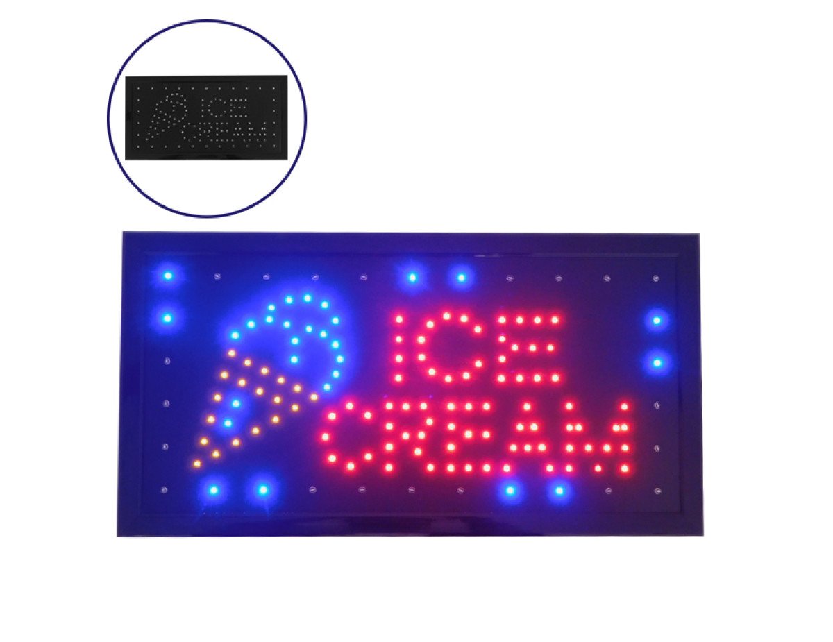 Φωτιστικό LED Σήμανσης ICE CREAM με Διακόπτη ON/OFF και Πρίζα 230v 48x2x25cm GloboStar 96311