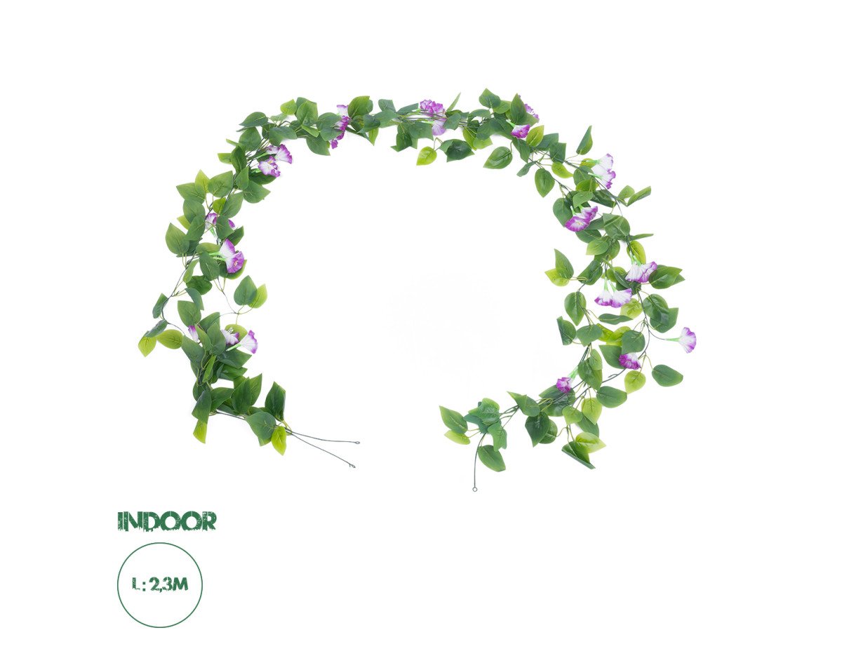 GloboStar® Artificial Garden MORNING GLORY GARLAND 21152 Τεχνητή Διακοσμητική Γυρλάντα Ορτανσίας Φ20 x Υ230cm Σετ 2 τεμαχίων