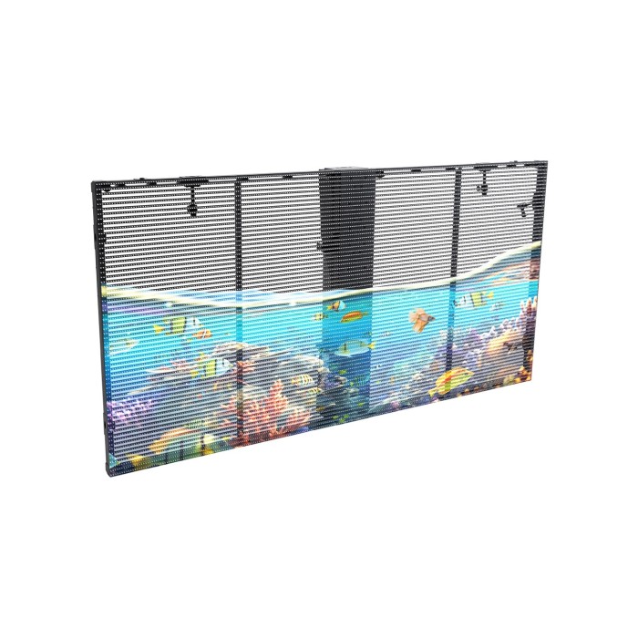 GLOBOSTAR® OPTILED 41005 Διάφανη Οθόνη Video Wall P3.91 Καμπίνα 100x50cm LED 110W 3840Hz 32768 Dots ≥4500cd/㎡ Nits AC 220-240V Εσωτερικού Χώρου IP31 Full Color S1/8 14Bits - Κάρτα NovaStar A5S-N - Nationstar SMD1921 & Yuanchi Driver - Μ100 x Π7.5 x Υ5