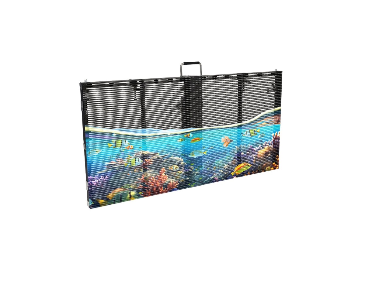 GLOBOSTAR® TRUEVIEW 41006 Διάφανη Οθόνη Video Wall P3.91 Καμπίνα 100x50cm LED 130W 3840Hz 32768 Dots ≥4500cd/㎡ Nits AC 220-240V Εξωτερικού Χώρου IP65 Full Color S1/8 14Bits - Κάρτα NovaStar A5S-N - Nationstar SMD1921 & Yuanchi Driver - Μ100 x Π8 x Υ50