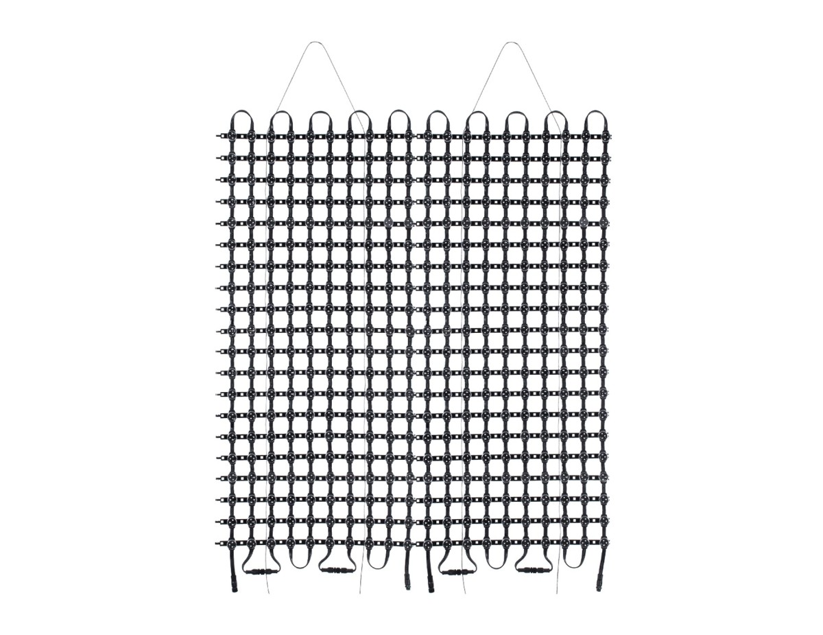 GloboStar® 90143 Digital Pixel Addressable Facade Soft Net Panel - Ψηφιακό Εύκαμπτο Δίχτυ Πάνελ Πρόσοψης Κτιρίων LED SMD 3535 300W/m2 400LED/m2 400PIXEL/m2 SPI/TTL Protocol IC UCS512B 18000lm/m2 120° DC 12V IP67 RGB - Μαύρο Σώμα - Μ100 x Π100 x Υ1.7cm