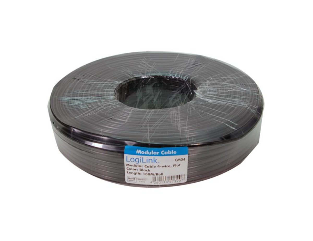 Cable Telephone 100m Black Logilink CM04