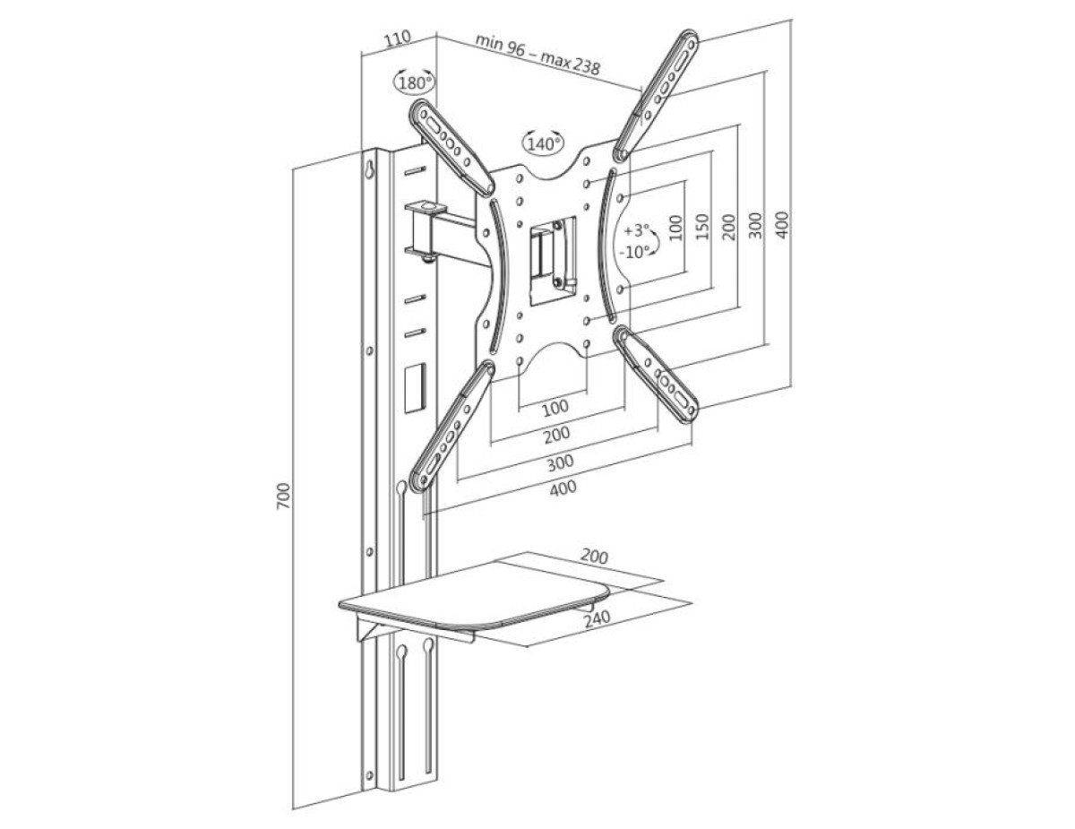 TV Bracket Logilink Tilt & Swivel BP0048