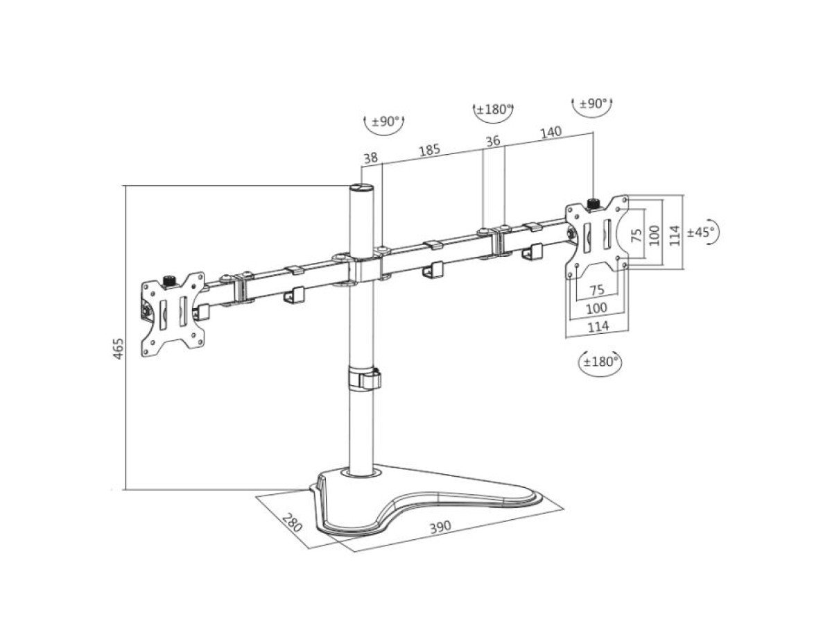 Dual Monitor Desk Stand Logilink BP0045