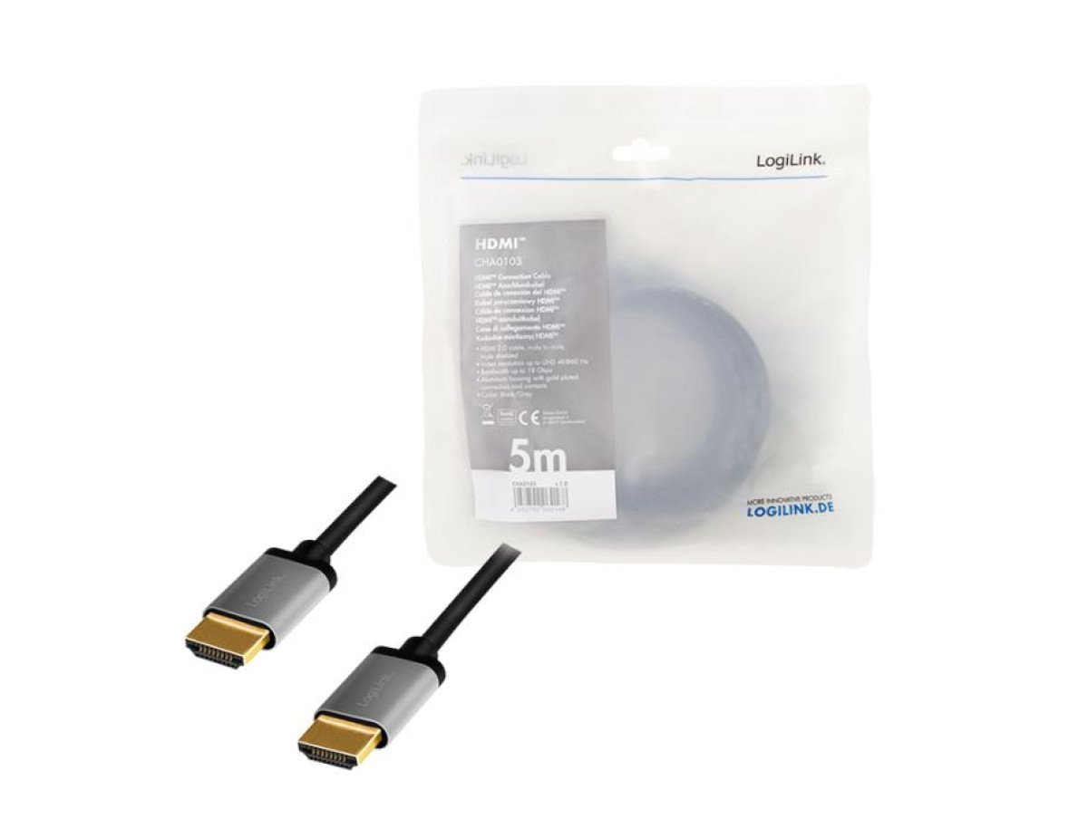 Cable HDMI M/M 5m 4K/60Hz Bulk Logilink CHA0103