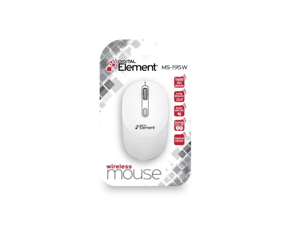 Mouse Wireless 2.4 GHz & Bluetooth Element MS-195W