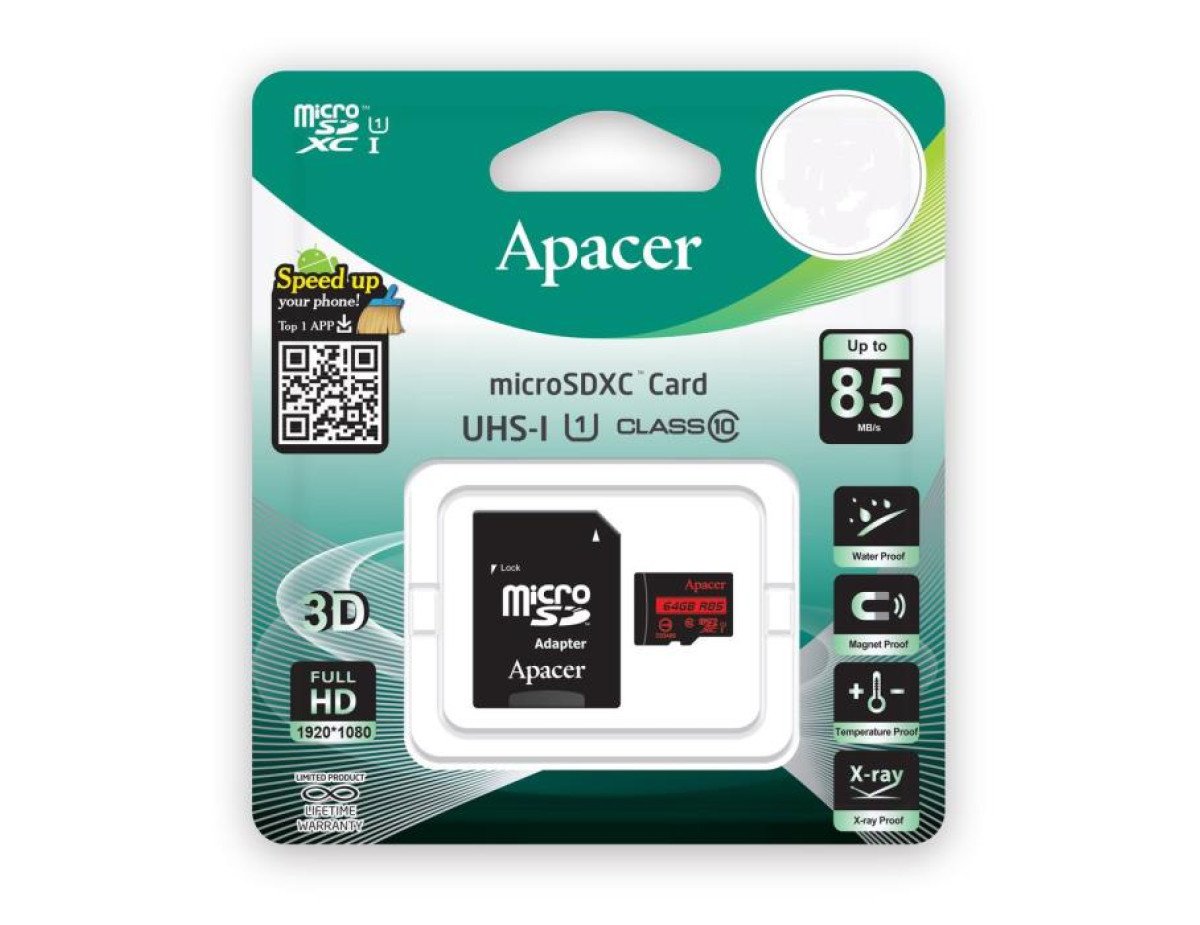 Memory Card Micro SDHC UHS-I U1 Class10 32GB Apacer R85