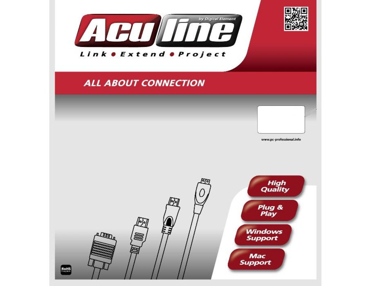 Cable USB M/F 5m Aculine USB-003