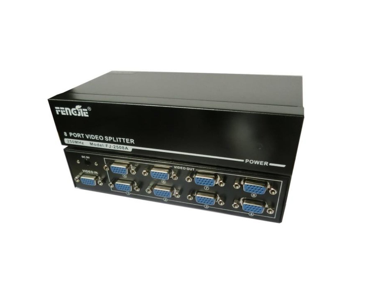 VGA Splitter 1pc-8Monitors 250MHz  Aculine SPL-011