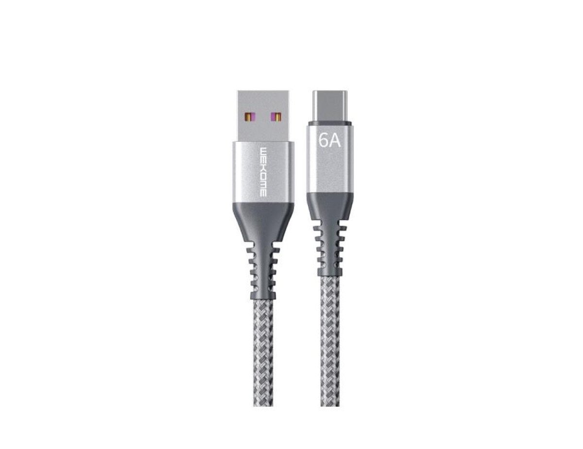 Charging Cable WK TYPE-C Raython Silver 1m WDC-169 6A