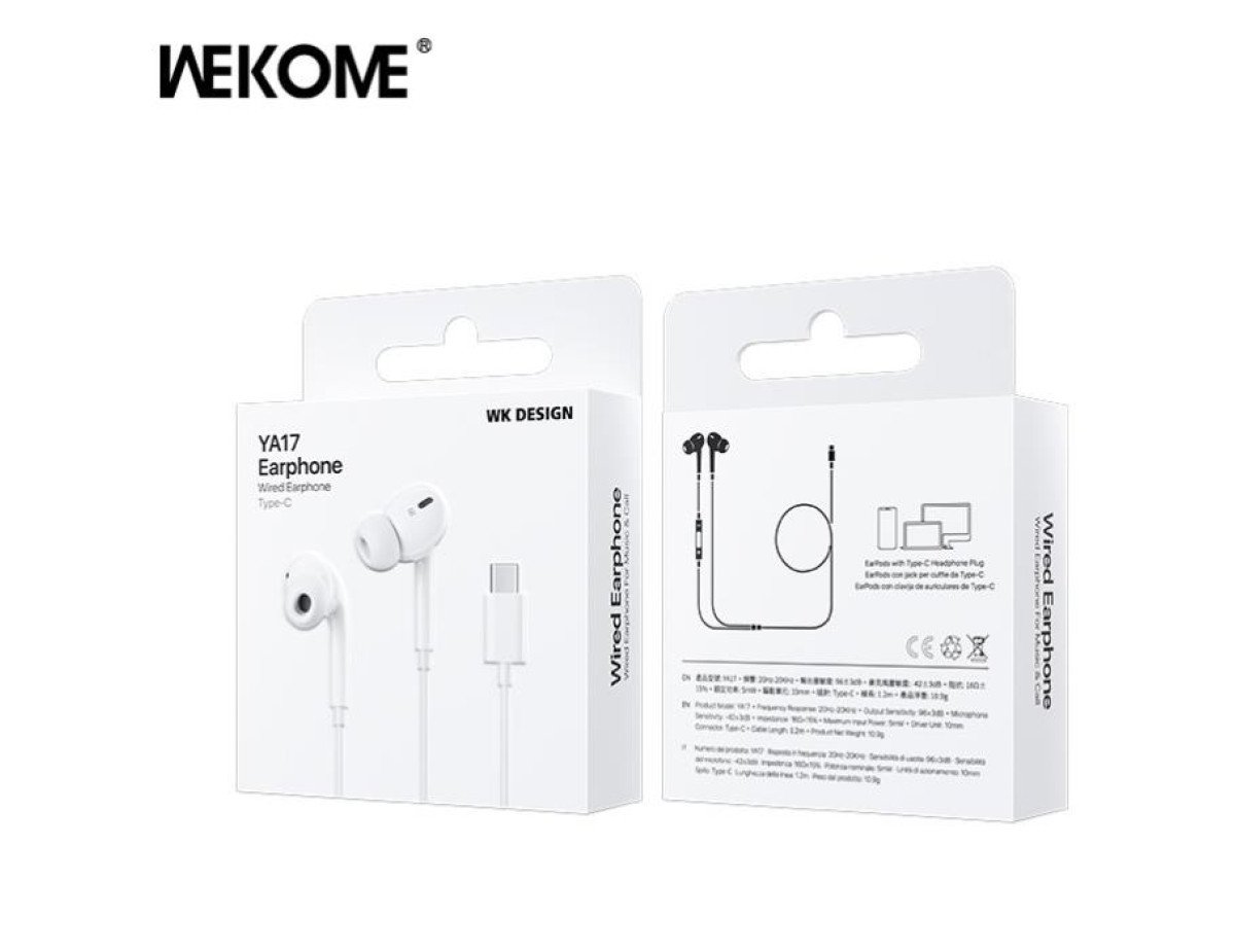 Earphone WK YA17 Type-C White