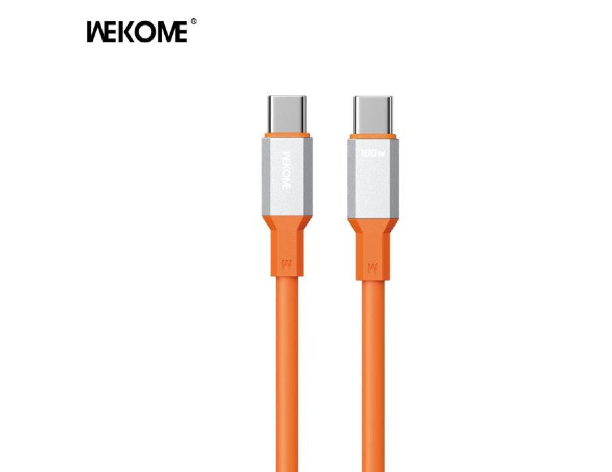 Charging Cable WK 100W TYPE-C/TYPE-C Tint II Orange 1,2m WDC-17