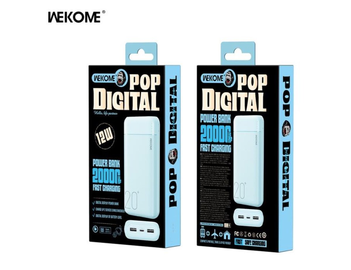 Power Bank WK 20000mAh 10W USBx2 Blue WP-02