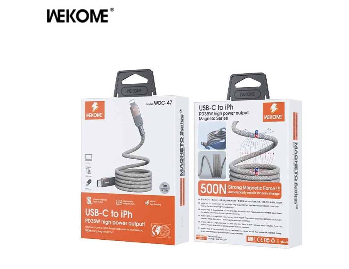 Charging Cable WK 35W PD TYPE-C/i6 Grey 1m WDC-47