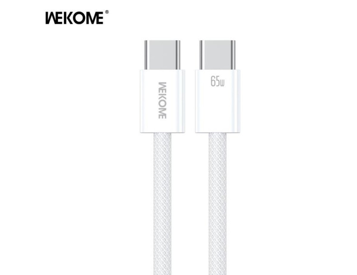 Charging Cable WK 65W TYPE-C/TYPE-C White 1m WDC-21