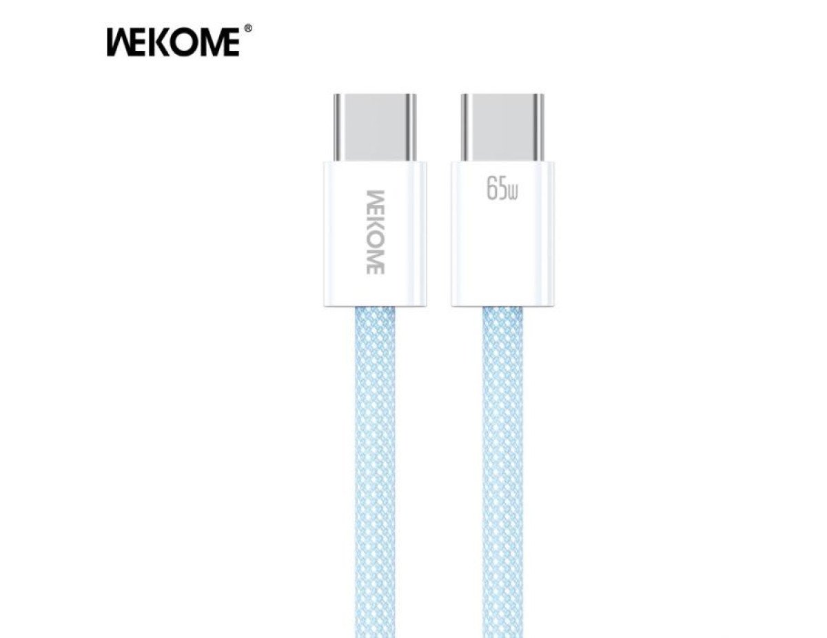 Charging Cable WK 65W TYPE-C/TYPE-C Blue 1m WDC-21