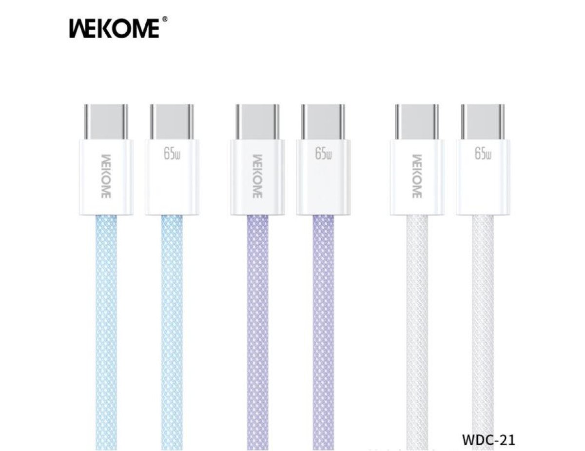 Charging Cable WK 65W TYPE-C/TYPE-C Purple 1m WDC-21