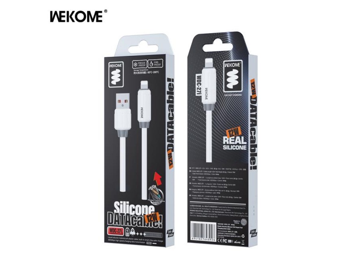 Charging Cable WK i6 White 1m WDC-27i 3A