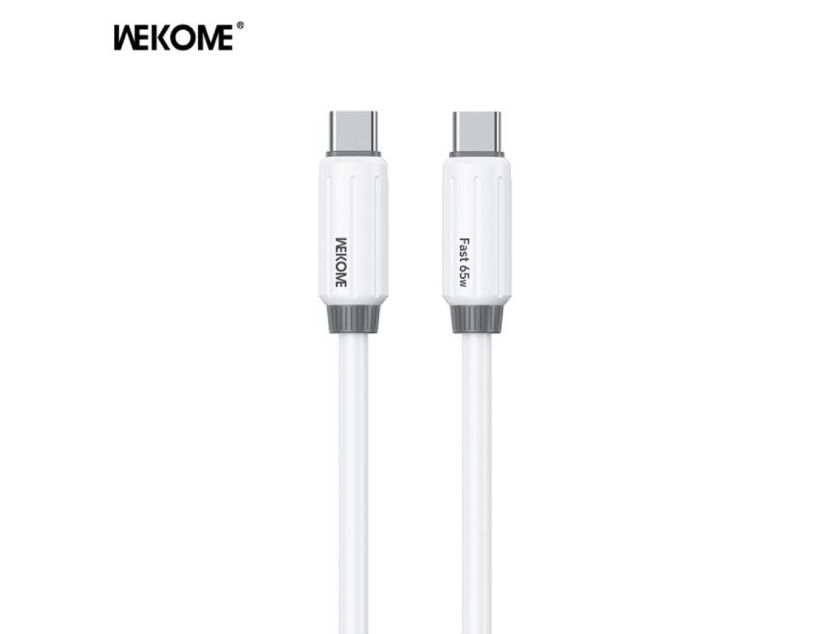 Charging Cable WK 65W TYPE-C/TYPE-C White 1m WDC-28