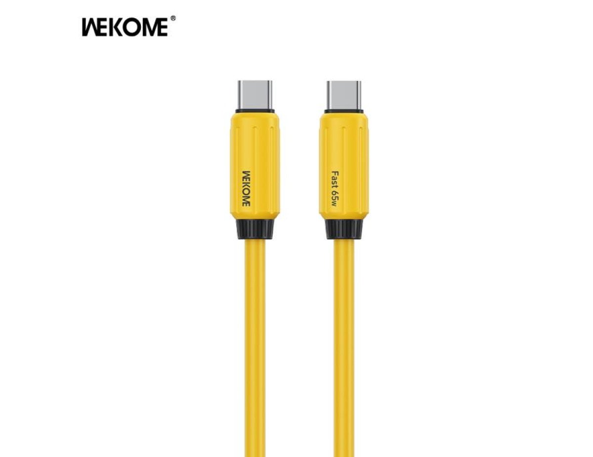 Charging Cable WK 65W TYPE-C/TYPE-C Yellow 1m WDC-28