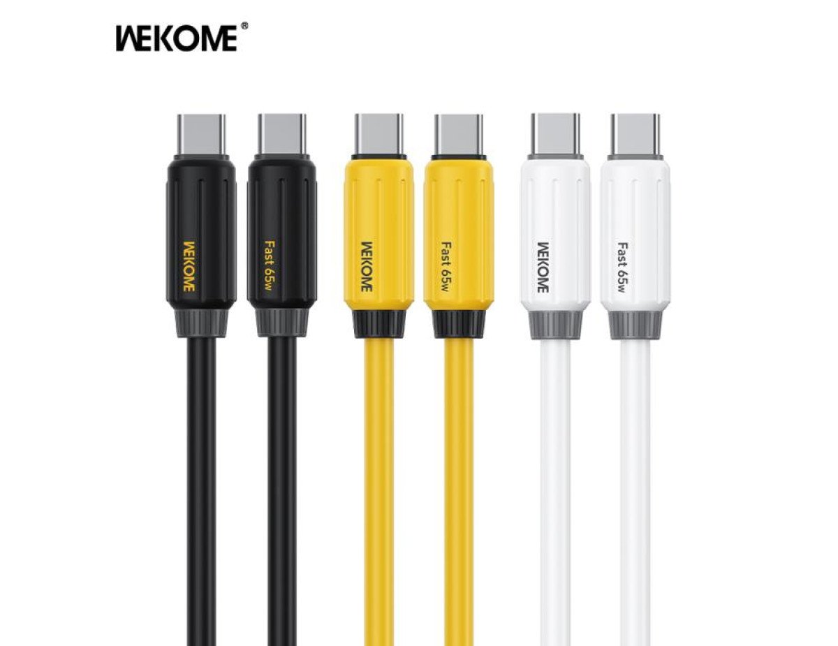 Charging Cable WK 65W TYPE-C/TYPE-C Yellow 1m WDC-28